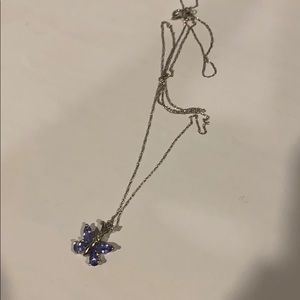 Purple butterfly necklace